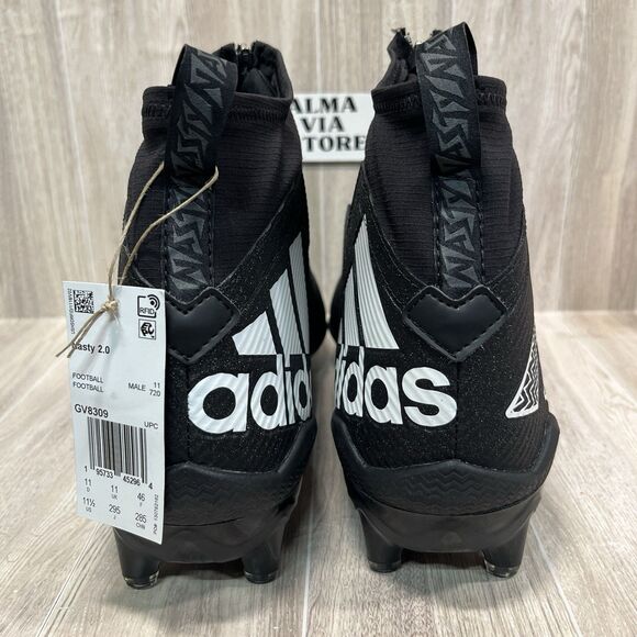 ADIDAS NASTY FLY 2.0 FOOTBALL CLEATS BLACK METALLIC GV8309 MENS SIZE 12 $140